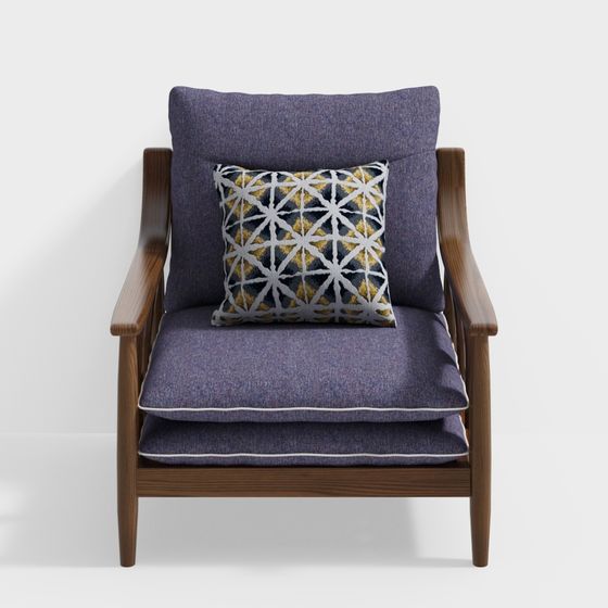 Chic Low-Polygon Lounge Chair 3D model