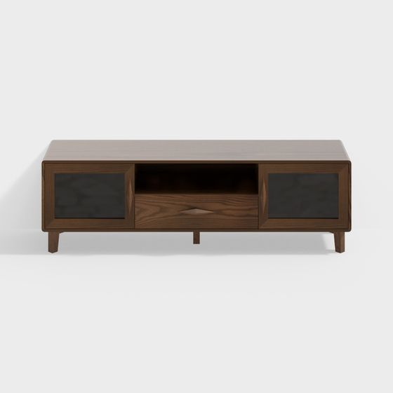 Stylish Low-Polygon TV Cabinet 3D model