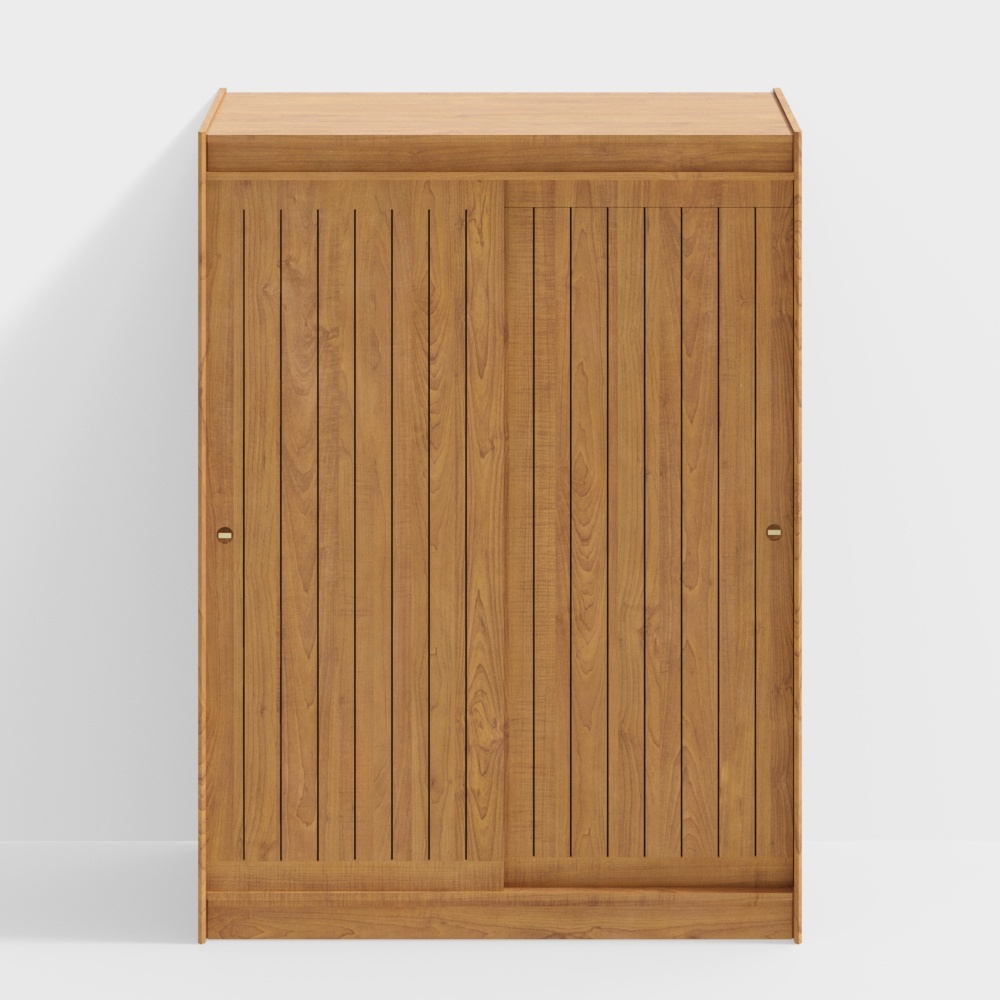 Wooden Sliding Door Wardrobe 3D Model