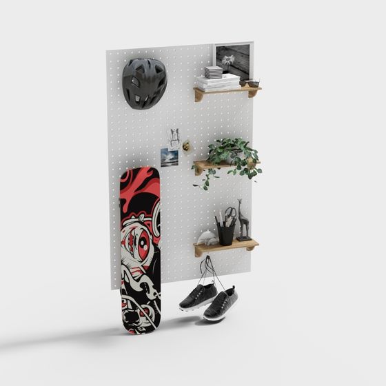 Low Poly 3D Model Wall Shelf Design