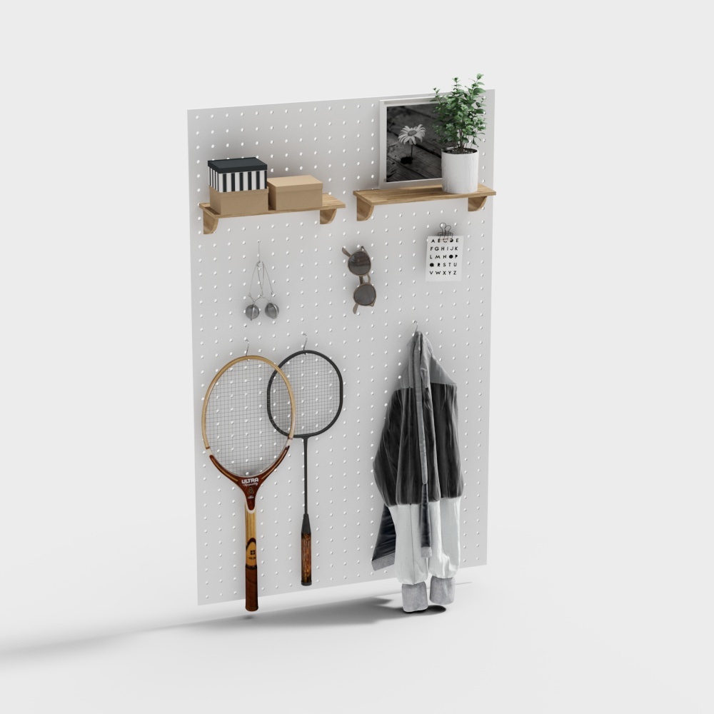 Pegboard Organizer 3D model for Modern Aesthetics