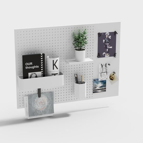 Pegboard Organizer 3D model for Creative Spaces