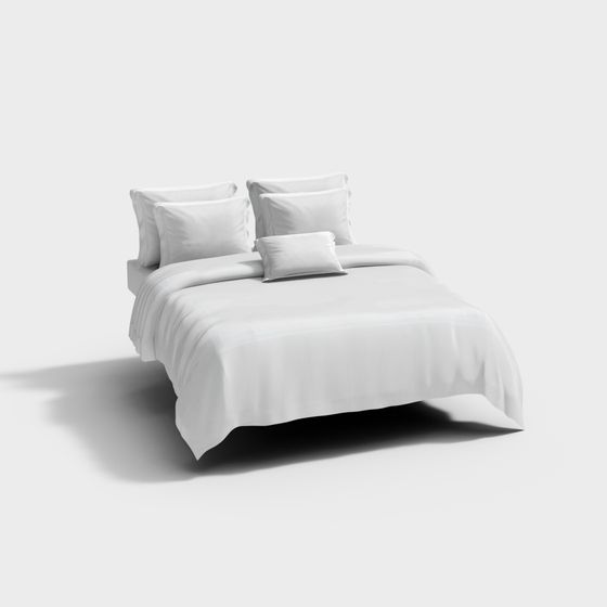 Stylish Low Polygon Bed 3D model