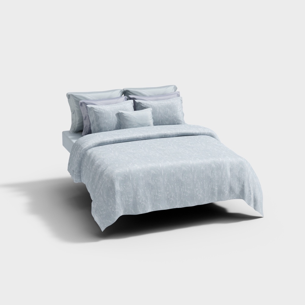 Stylish Low-Poly Bed 3D model for Cozy Interiors