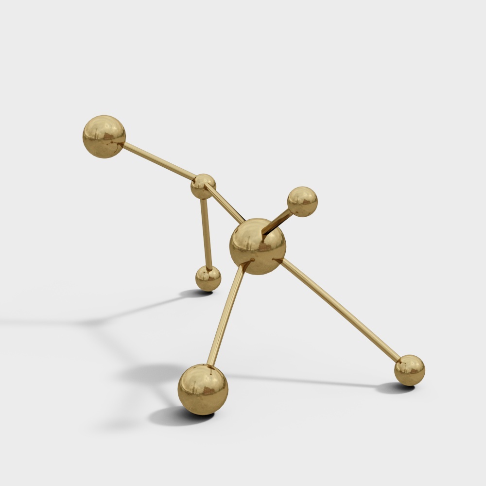 Golden Molecular Structure 3D model