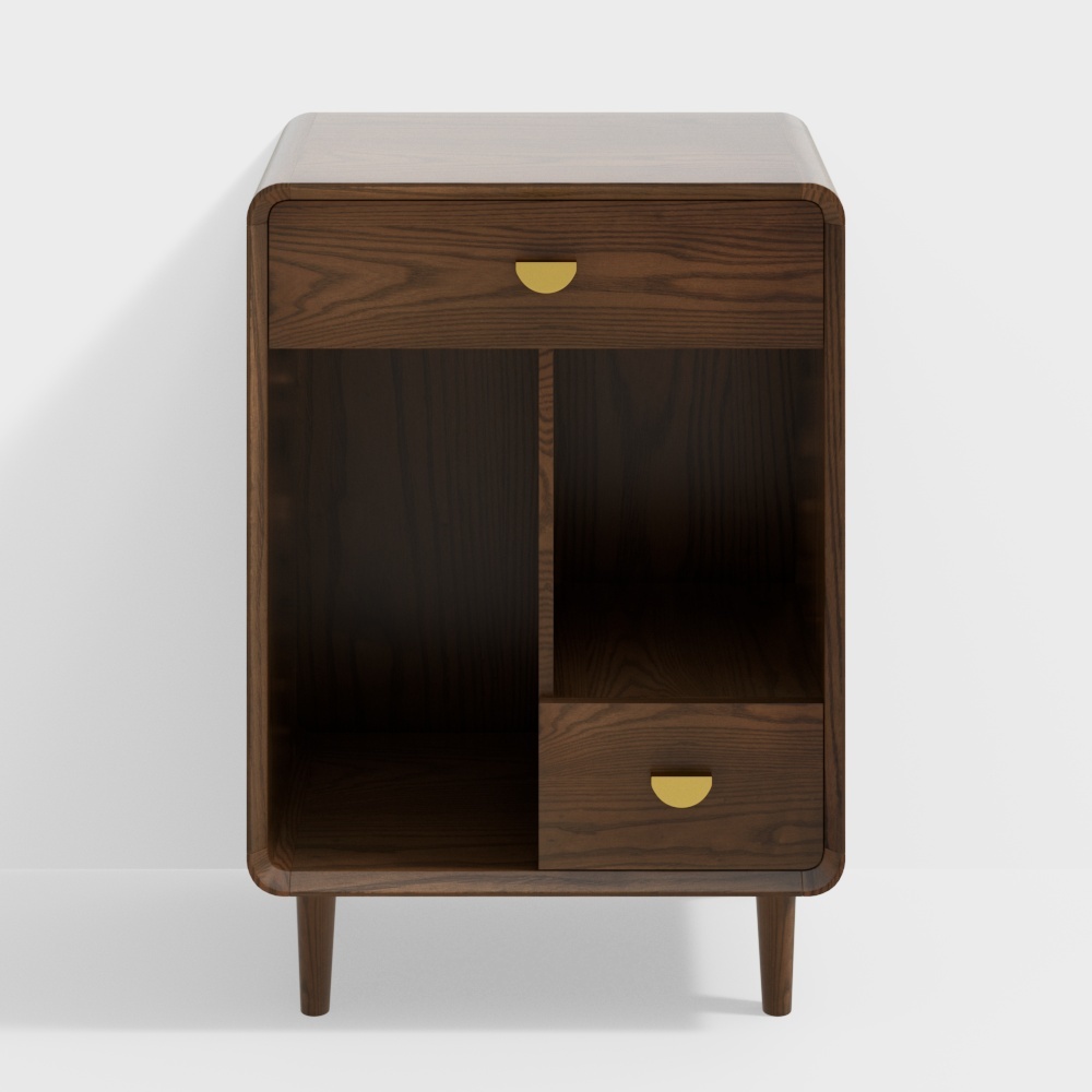 Stylish Low-Poly Wooden Sideboard – Brown Wood Design