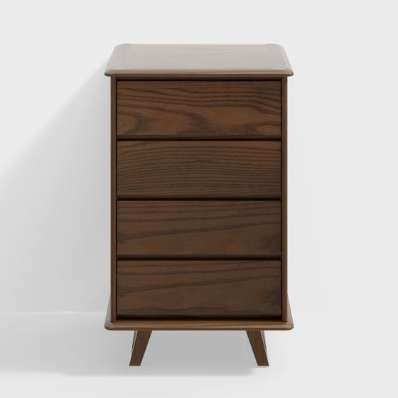 Minimalist Wooden Nightstand 3D model