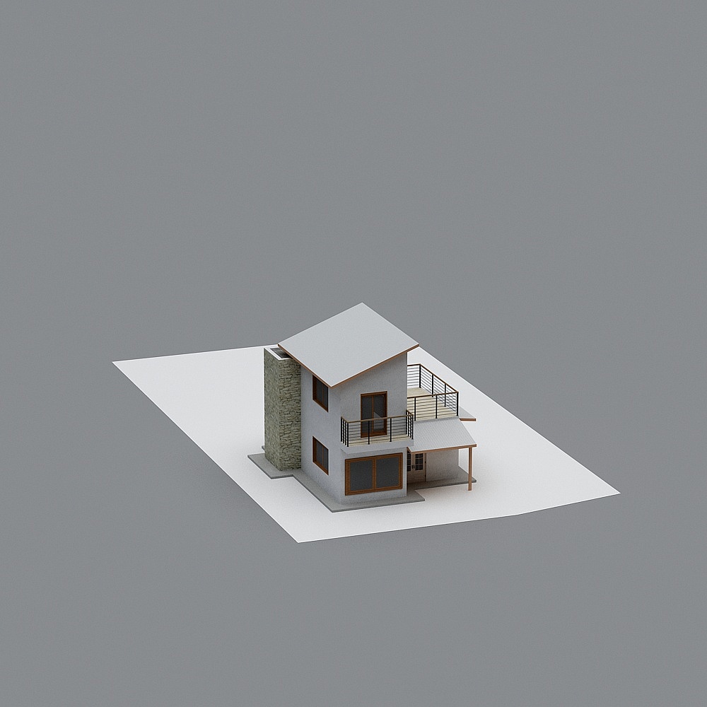 Urban Retreat Low-Poly Residential 3D model