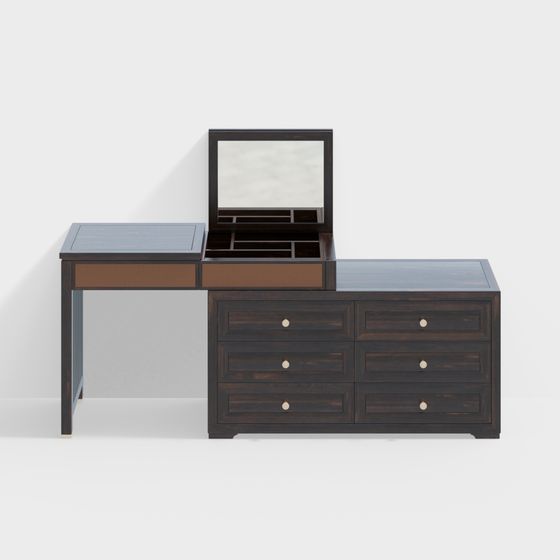Elegant Dressing Table 3D model for Modern Interiors