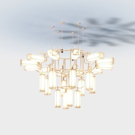 Geometric Elegance Chandelier 3D model