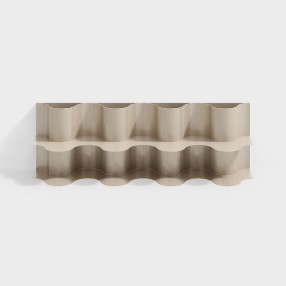 Waves Bookshelf 3D model for Creative Spaces