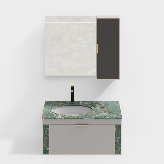 Elegant Marble Bathroom Vanity 3D model