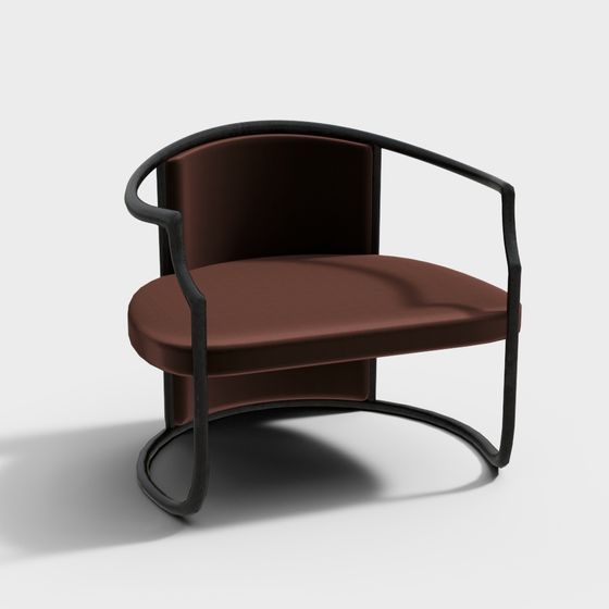 Minimalist Low-Polygon Armchair 3D Model
