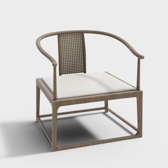 Minimalist Wooden Armchair 3D model