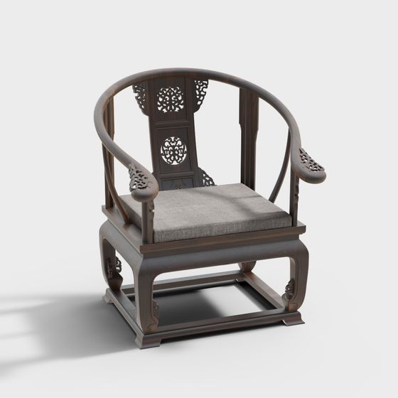 Classical Elegance Round Chair 3D model