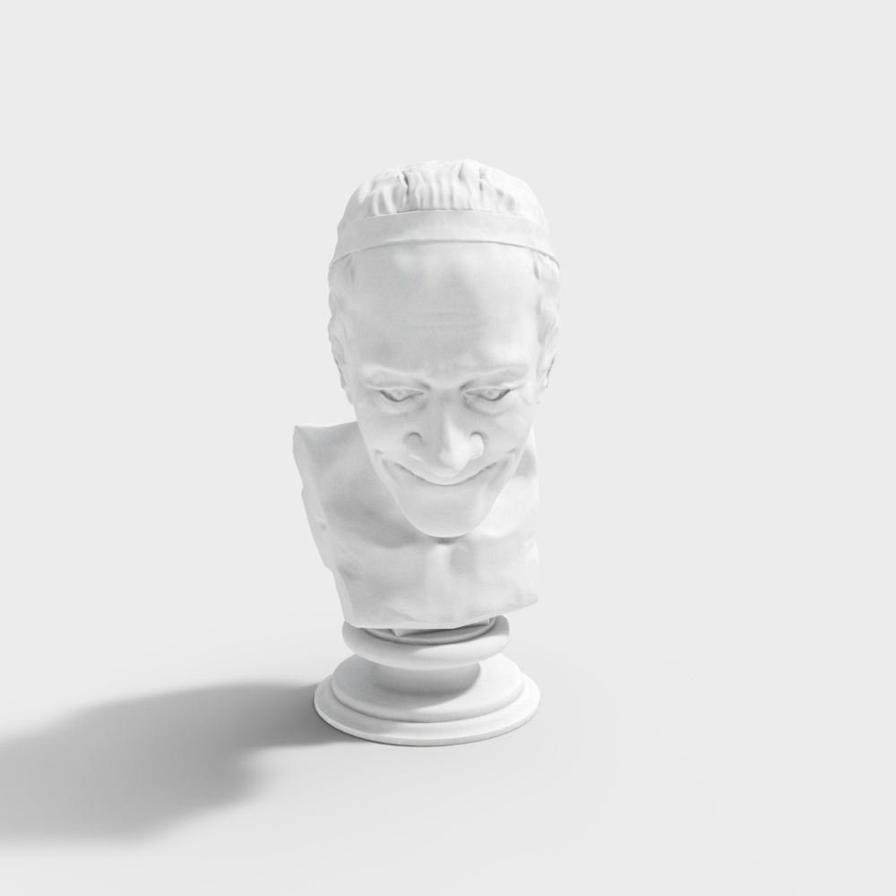 Smiling Statue Low Poly 3D Model