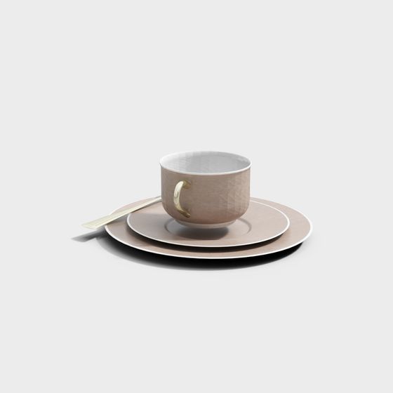 Elegant Low-Poly Tea Set 3D model