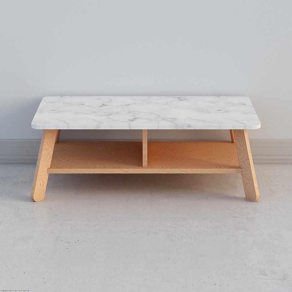 Mahasamut Coffee Table Polar White-Natural Brown 60x120 CT01