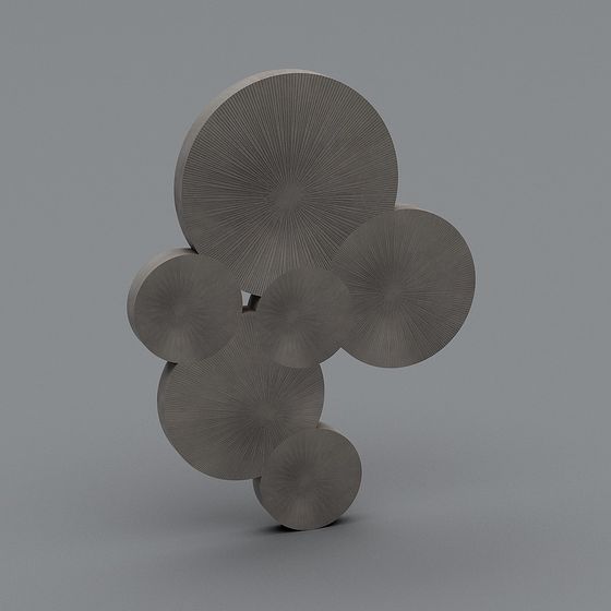 Futuristic Low-Poly Floating Disks 3D model