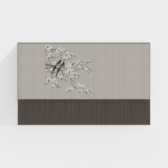 Charming Low Poly Birds on Cherry Blossoms 3D model