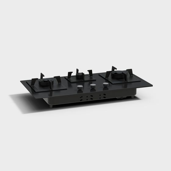 Sleek Low-Poly Gas Stove 3D model for Modern Kitchens