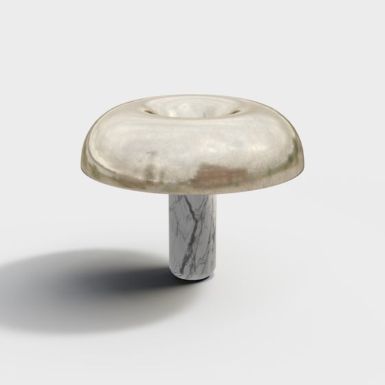 Stylish Marble Mushroom Lamp 3D model