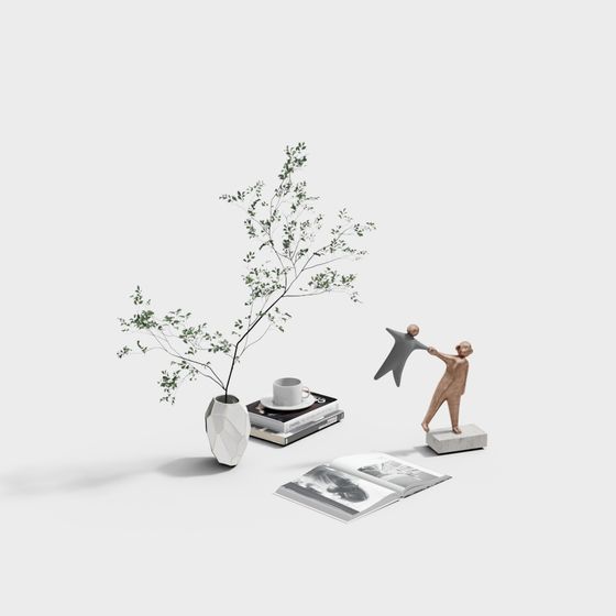 Urban Corner 3D model with Minimalist Aesthetics