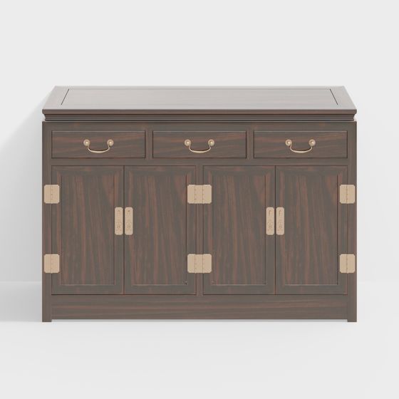 Elegant Chinese Storage Cabinet 3D model