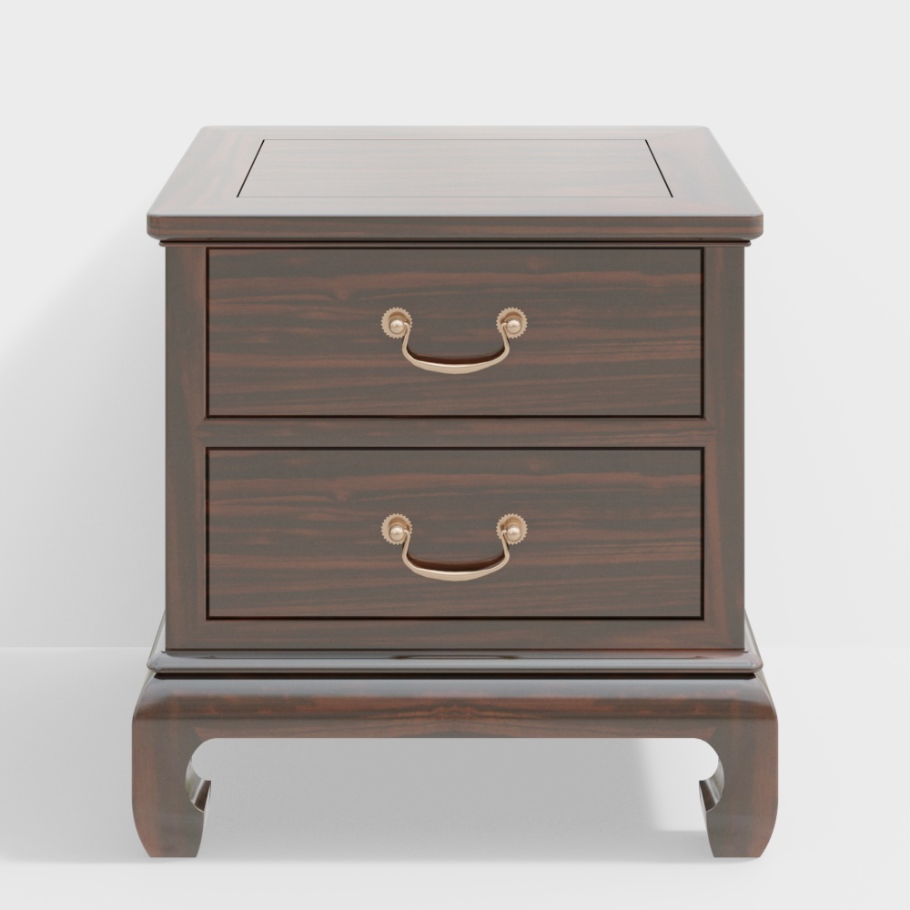 Elegant Low-Poly Nightstand 3D model