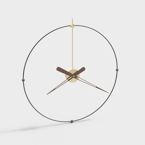 Elegant Minimalist Wall Clock 3D model