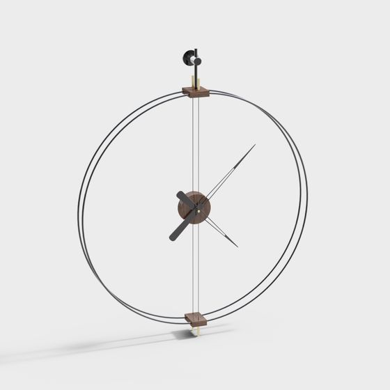 Modern Minimalist Clock 3D model