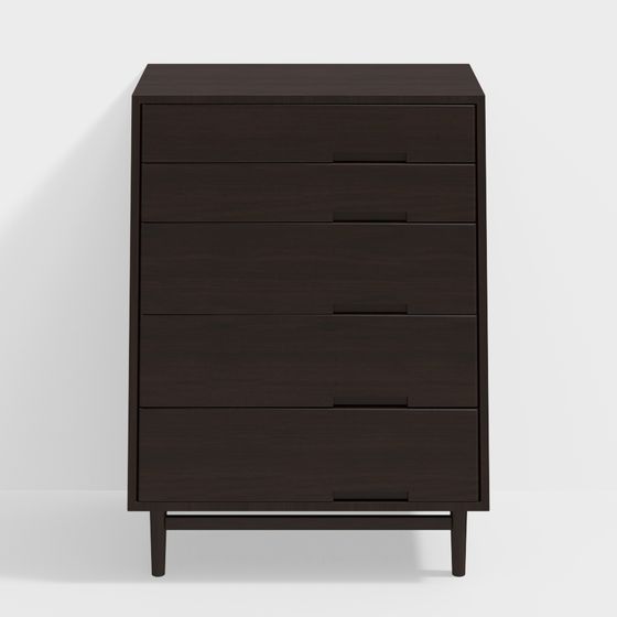 Mid-Century Modern Dresser 3D model for Stylish Spaces