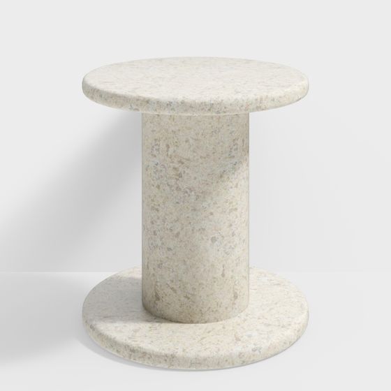 Elegant Low-Polygon Marble Round Table 3D model