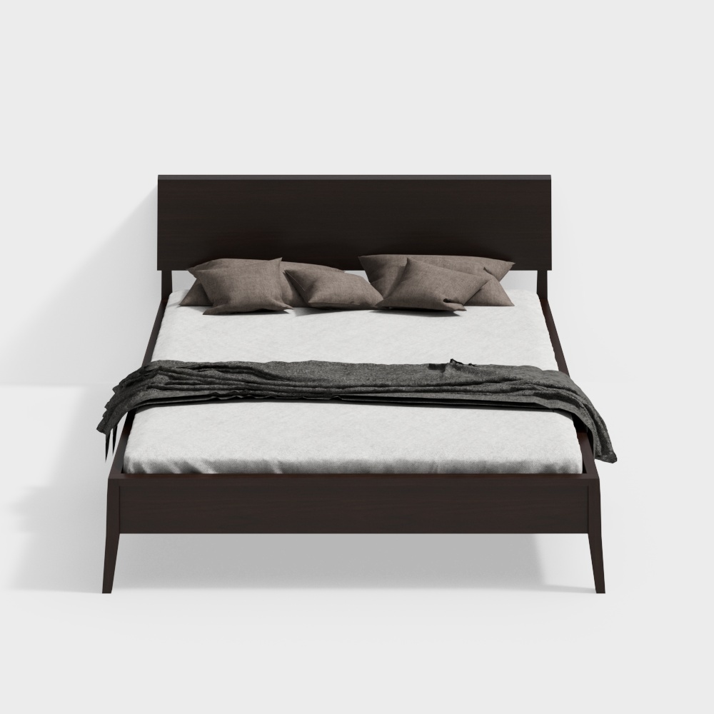 Minimalist 3D Bed Frame Model for Modern Interiors