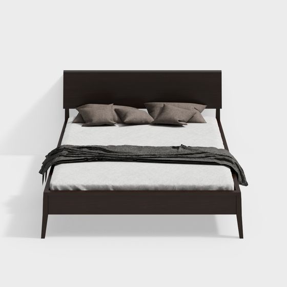 Minimalist 3D Bed Frame Model for Modern Interiors