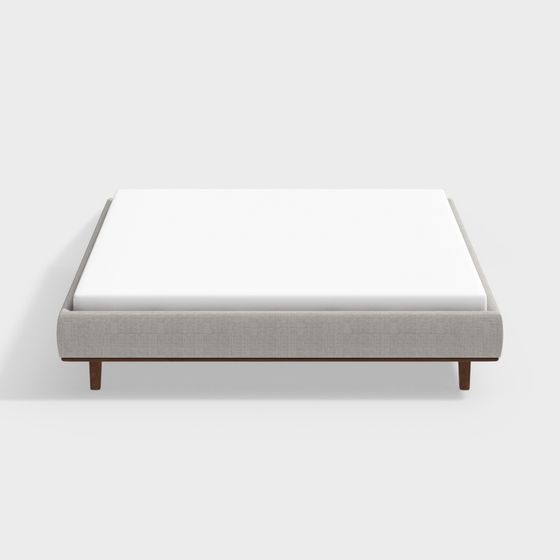 Stylish Low-Polygon Bed Frame 3D model for Modern Interiors