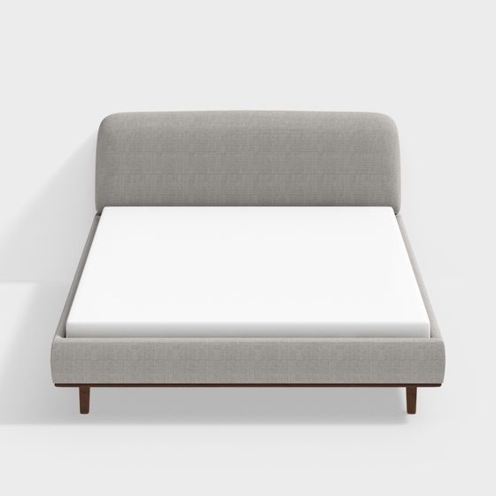 Modern Low-Polygon Bed Frame 3D model