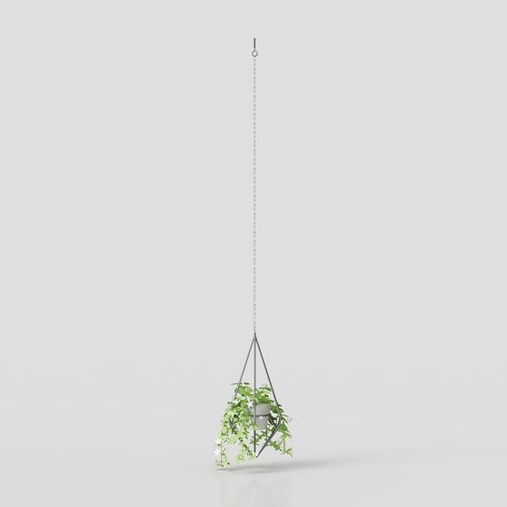 Hanging Plant Basket 3D Model: Perfect Blend of Nature and Modernity