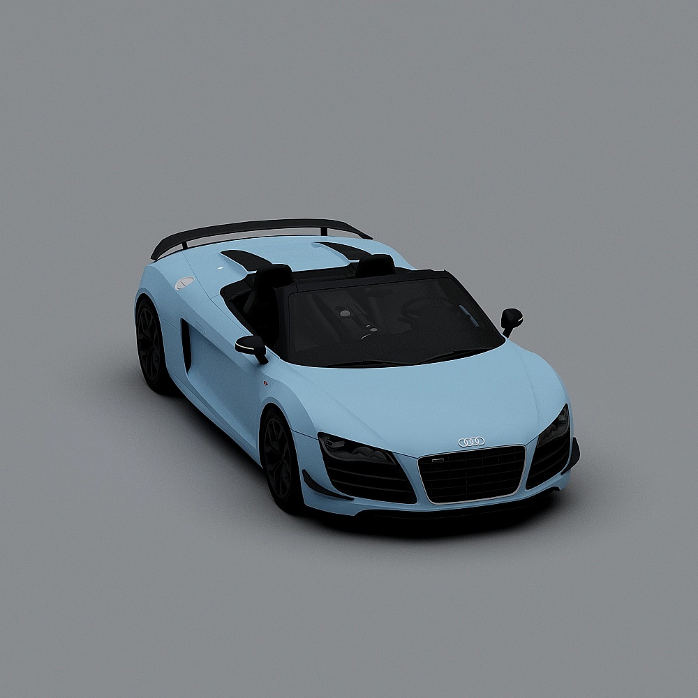 Low-Polygon Audi R8 Spyder 3D model