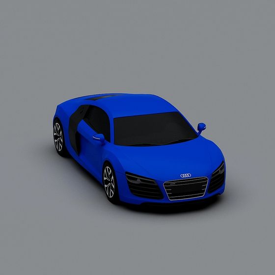 Low-Poly High-Detail Audi Sports Car 3D model