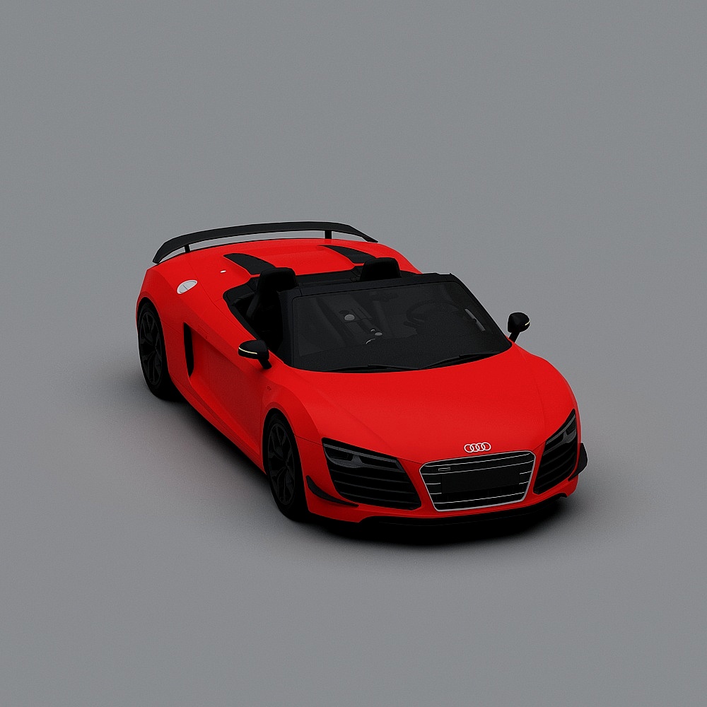 Red Audi R8 Spyder 3D model
