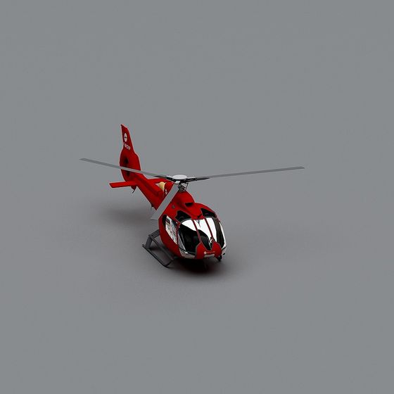 Stunning Red Helicopter 3D model for Creative Projects