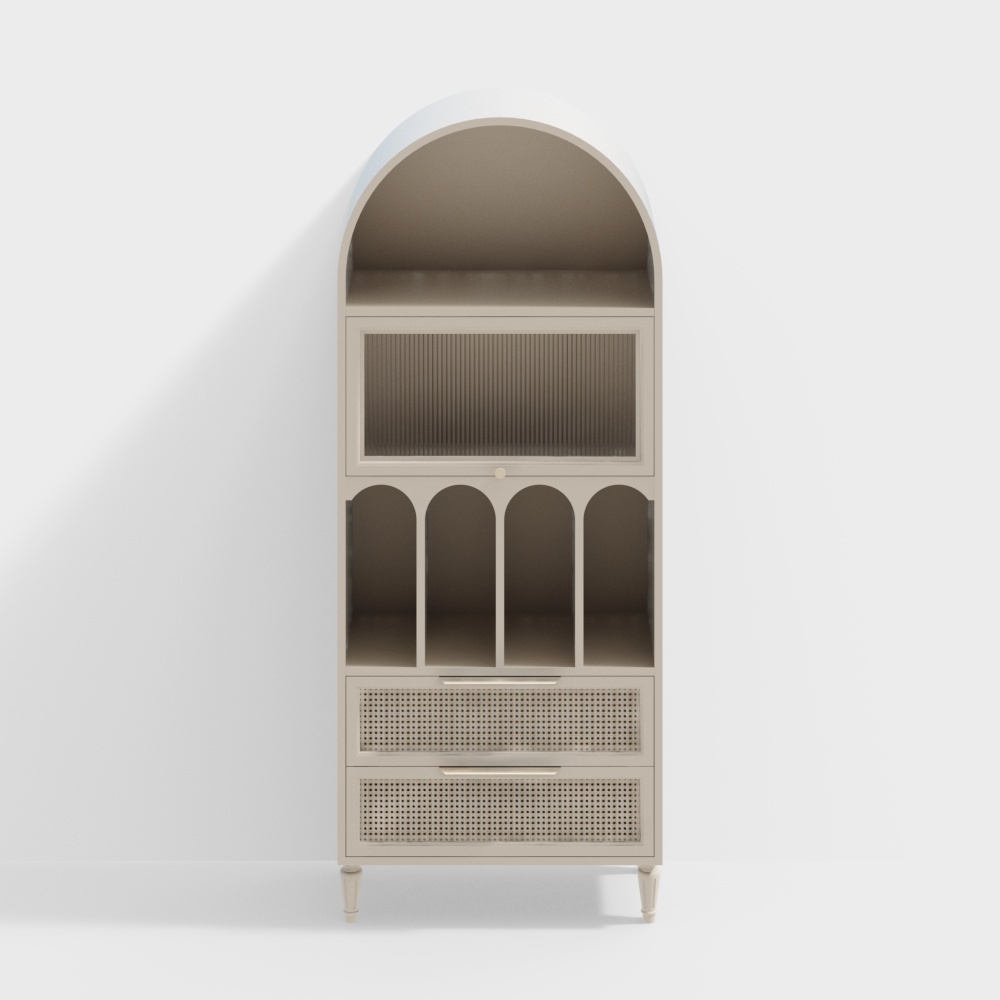 Elegant Vintage Bookshelf 3D Model – Classic Wood Design