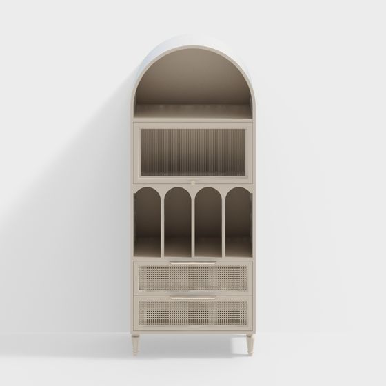 Elegant Vintage Bookshelf 3D Model