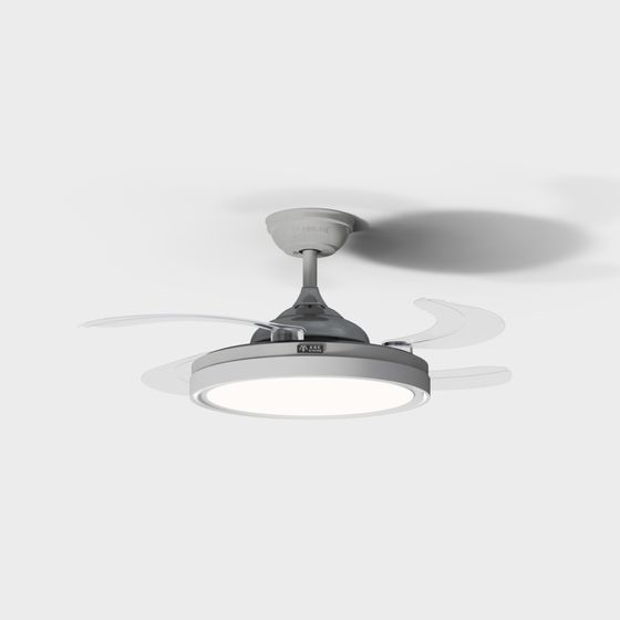 Sleek Low-Poly Ceiling Fan Light 3D model