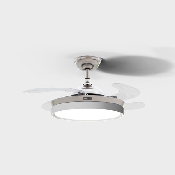 Sleek Invisible Ceiling Fan Light 3D model