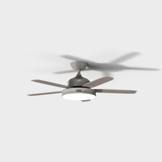 Minimalist Polygonal Ceiling Fan 3D model