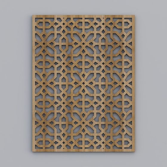 Lattice Panel 3D Model - Low Poly Design