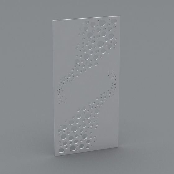 Flowing Circular Holes Panel 3D model