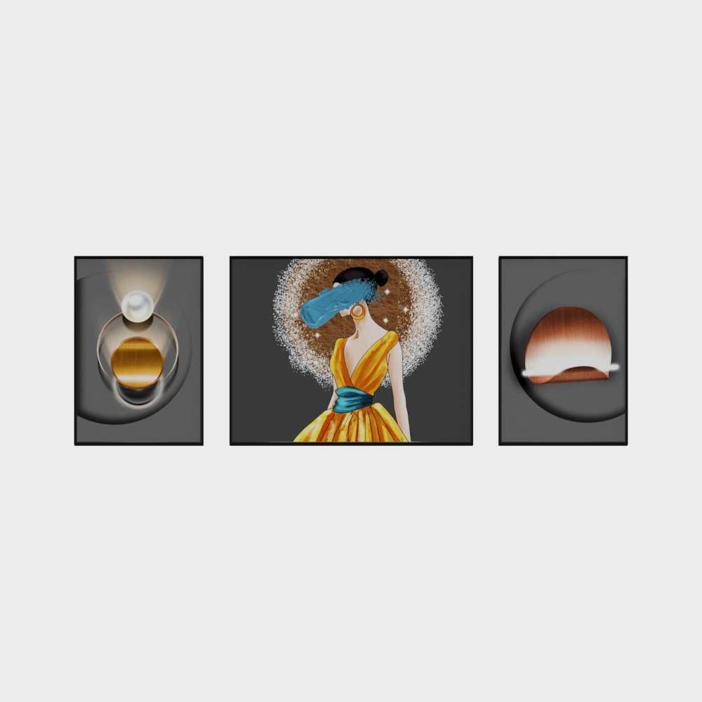 Série Luxe Lumineux Nordique - Peinture décorative combinée 2+1 - 6807